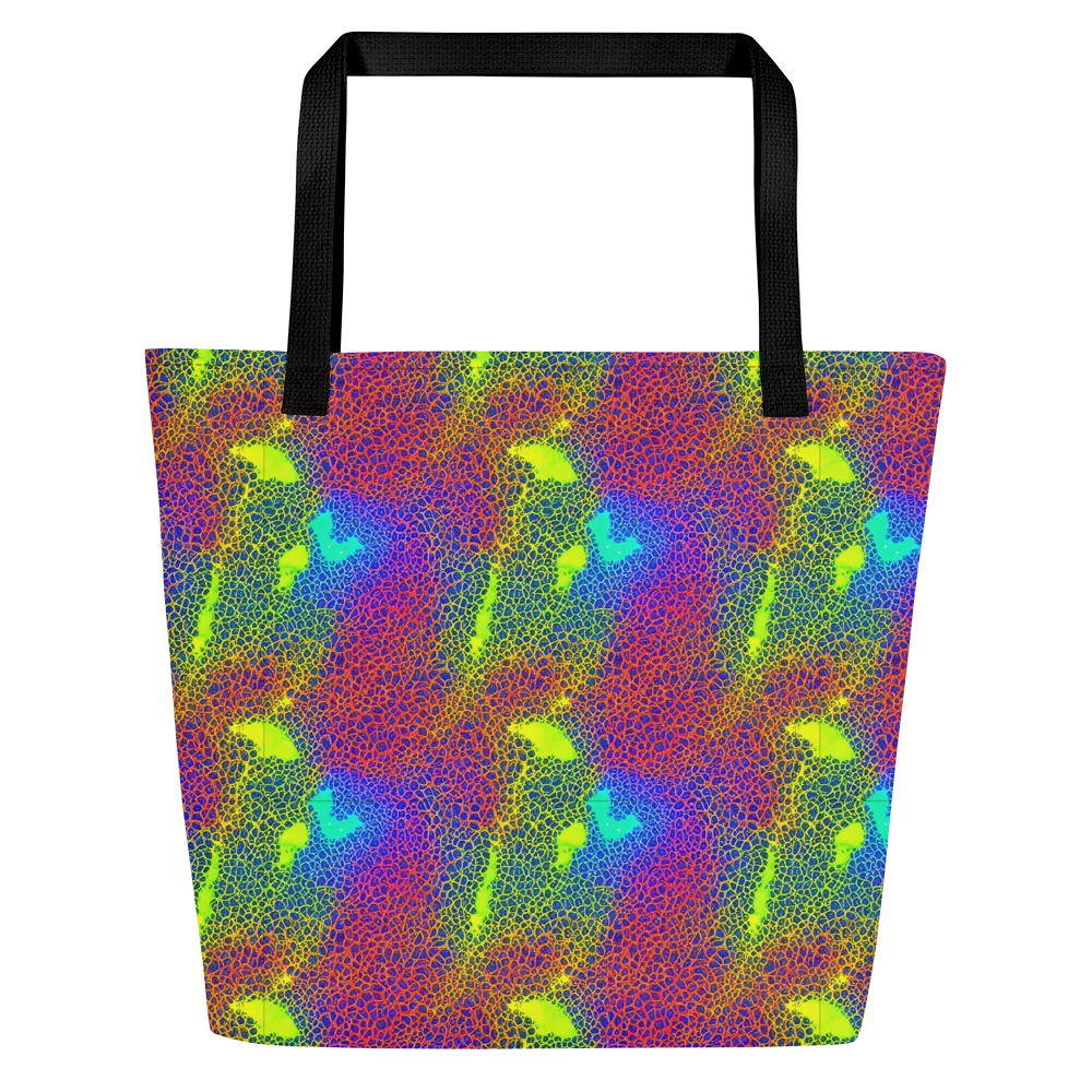 Prismatic Web on Large Tote Bag W/ Pocket — Front