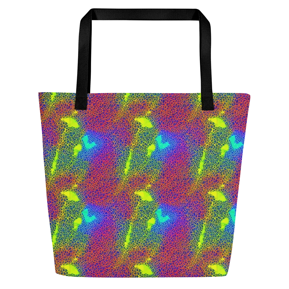 Prismatic Web on Large Tote Bag W/ Pocket — Front