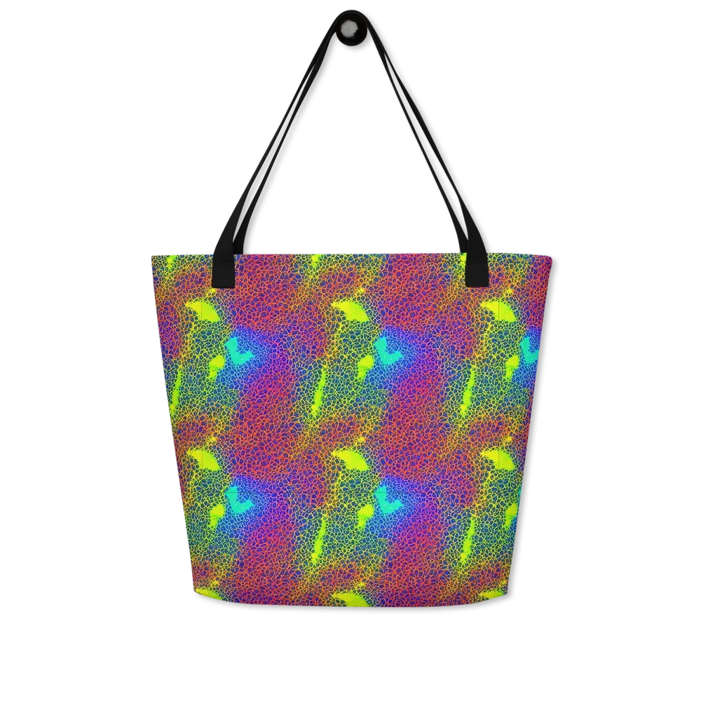 Prismatic Web on Large Tote Bag W/ Pocket — Front