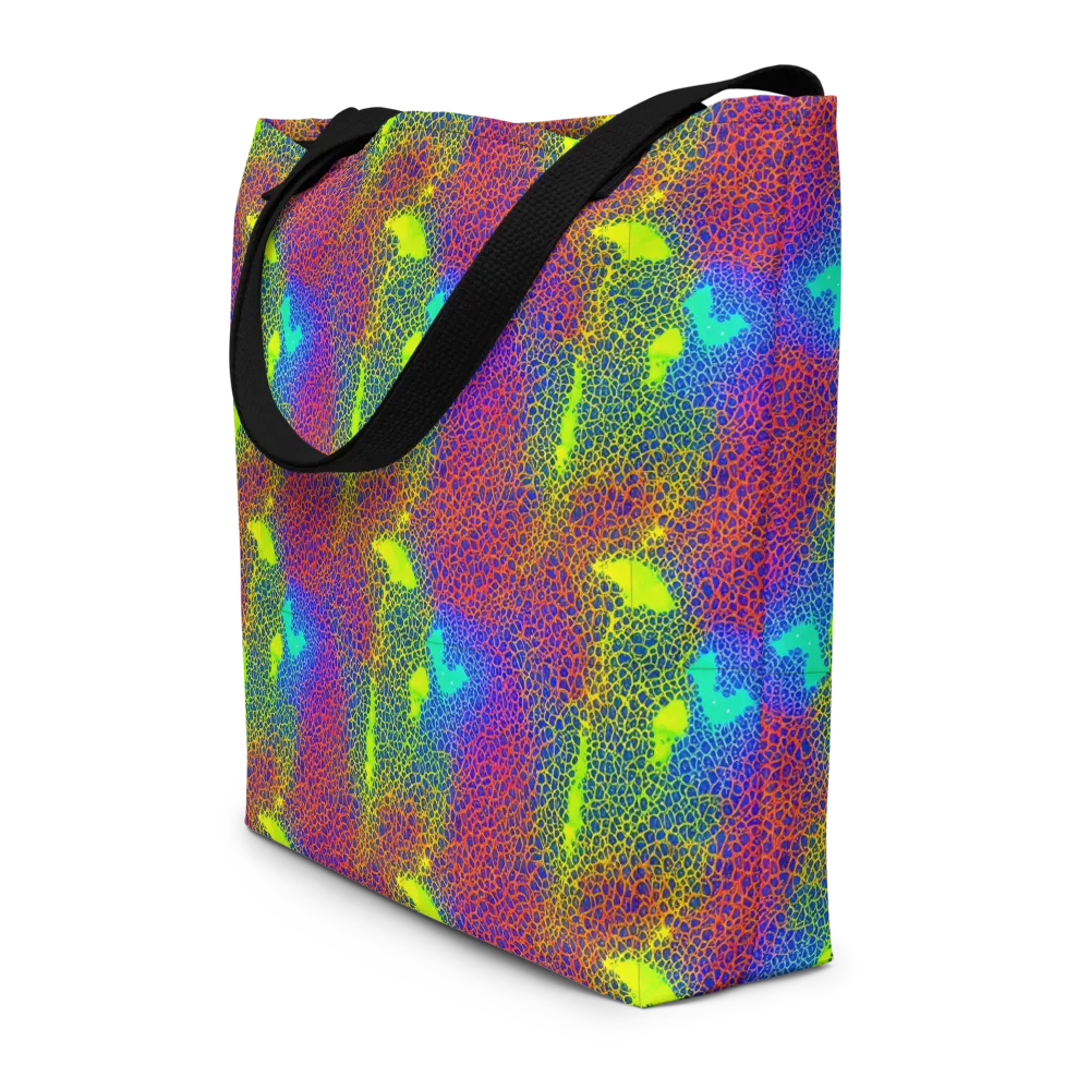 Prismatic Web on Large Tote Bag W/ Pocket — Front