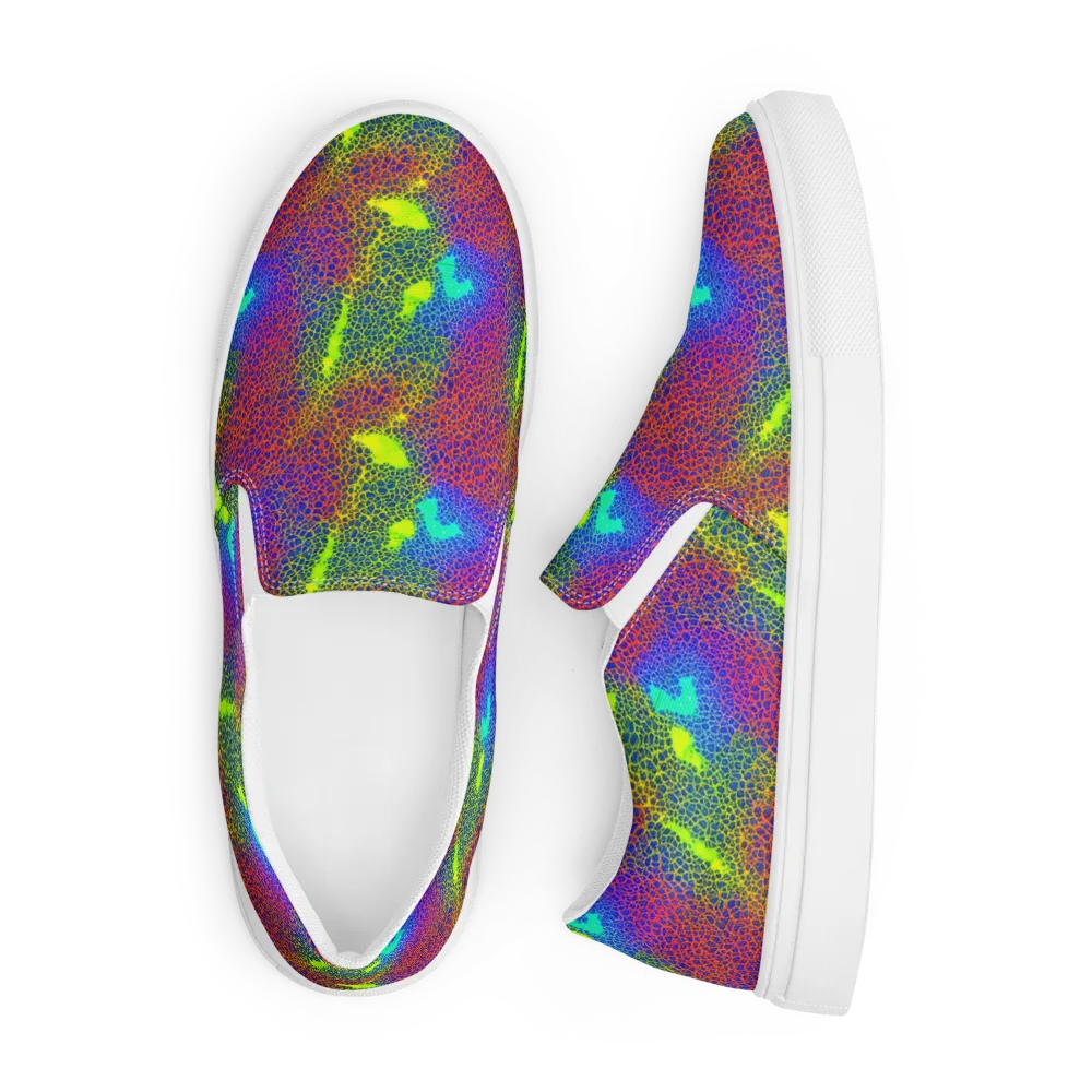 Prismatic Web on Women's Slip-On Canvas Shoes — Front