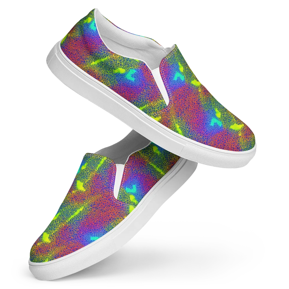 Prismatic Web on Women's Slip-On Canvas Shoes — Front