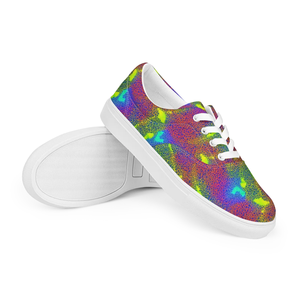 Prismatic Web on Men's Lace-Up Canvas Shoes — Right Front