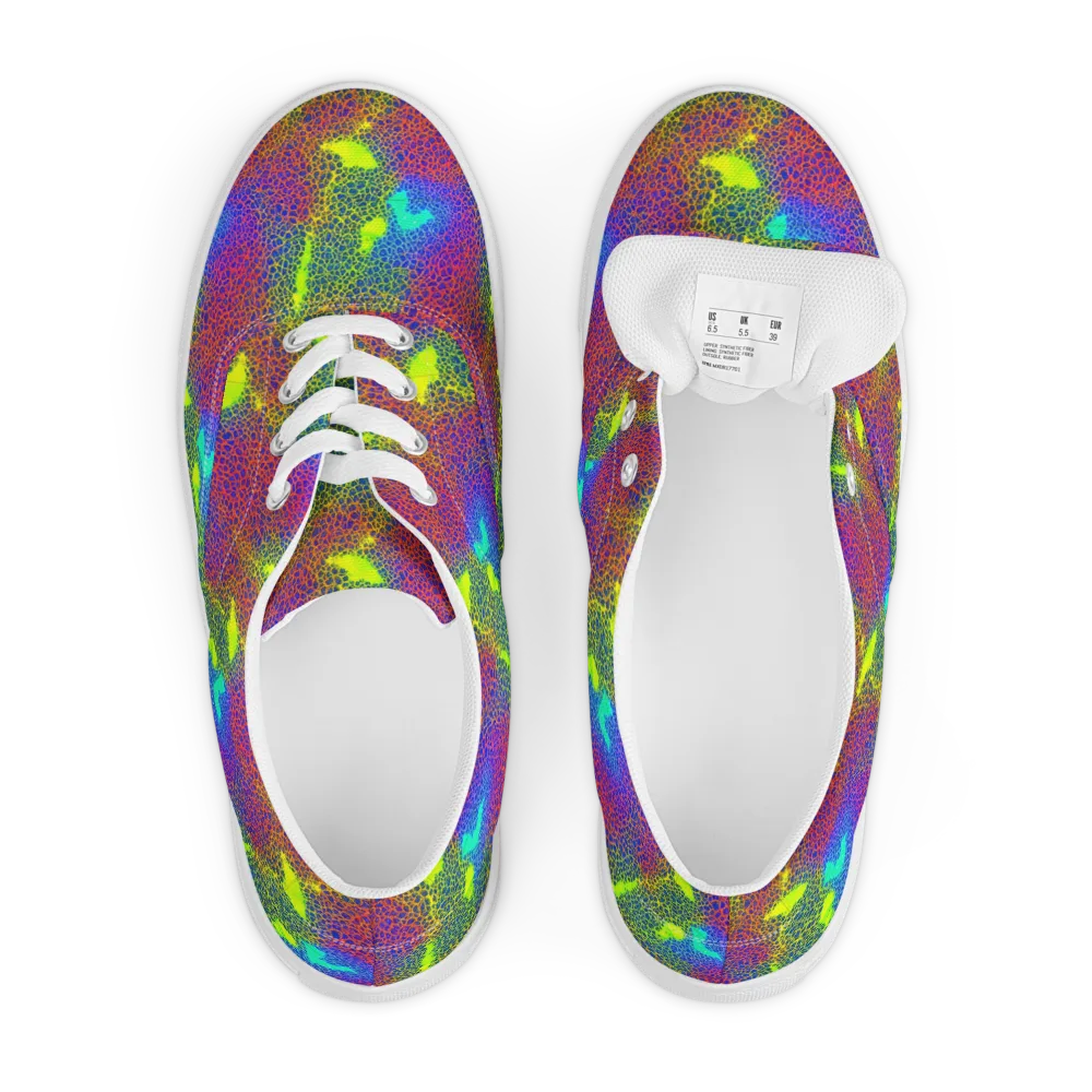 Prismatic Web on Men's Lace-Up Canvas Shoes — Front