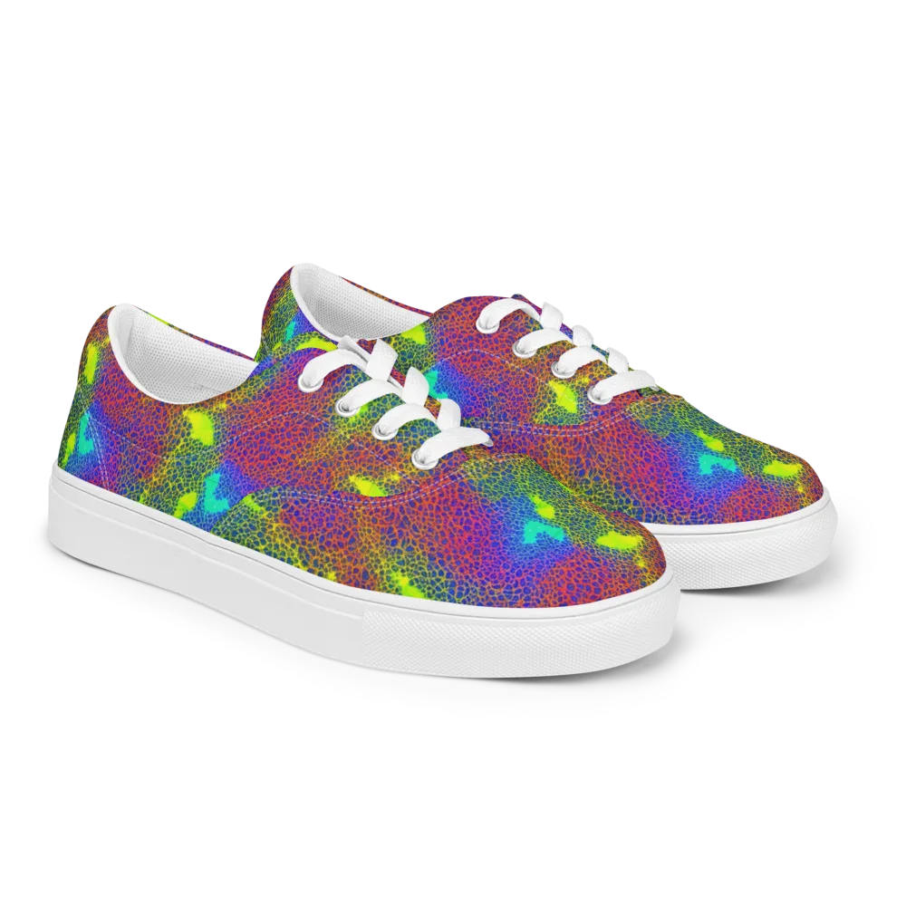 Prismatic Web on Men's Lace-Up Canvas Shoes — Right Front