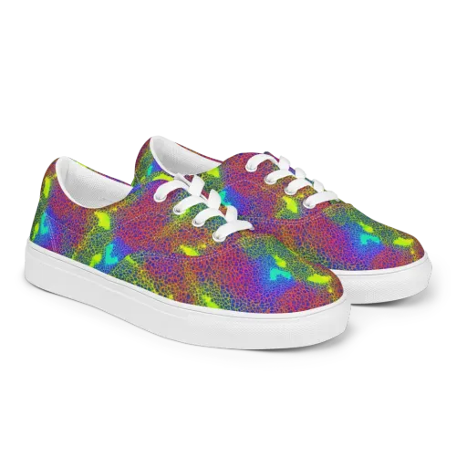 Prismatic Web on a Men's Lace-Up Canvas Shoes