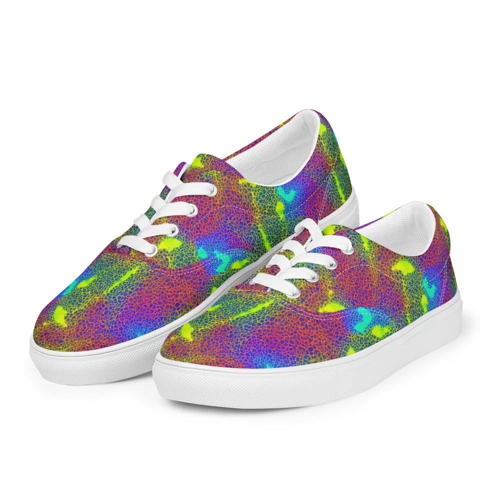 Prismatic Web on Men's Lace-Up Canvas Shoes — Left Front