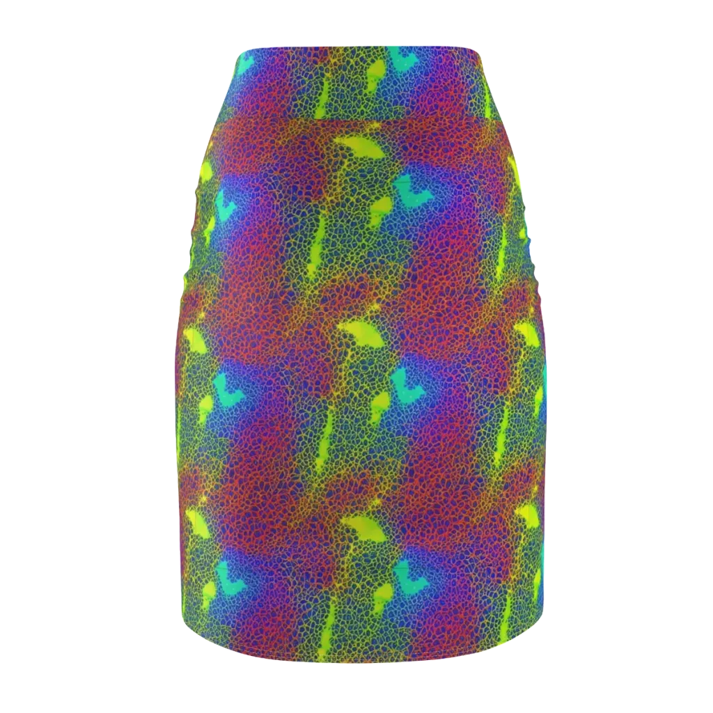 Prismatic Web on Pencil Skirt — Back