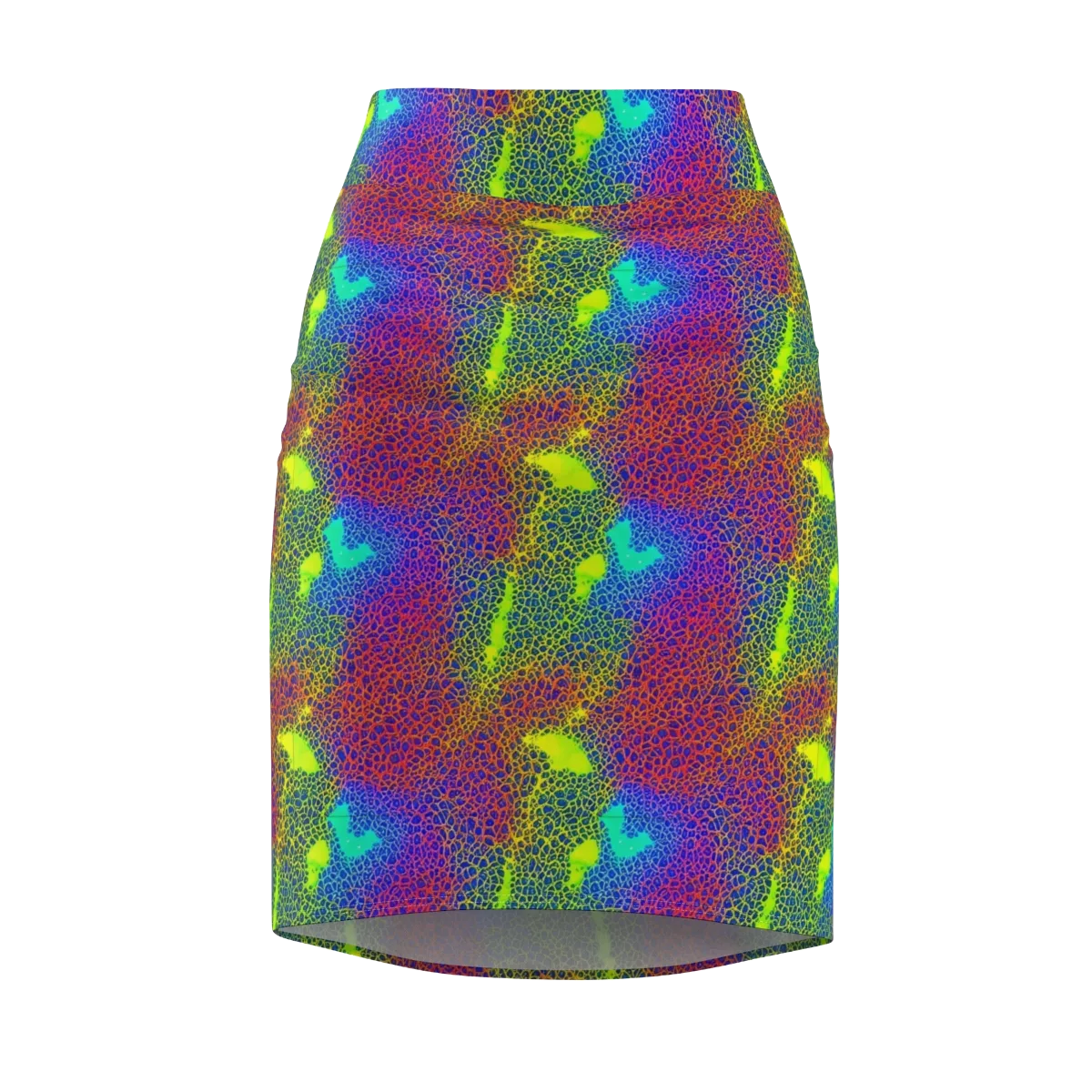 Prismatic Web on Pencil Skirt — Front