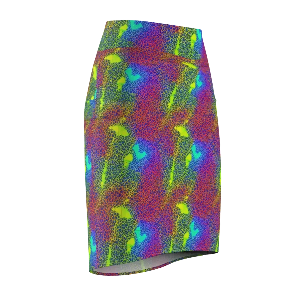 Prismatic Web on Pencil Skirt — Front Side