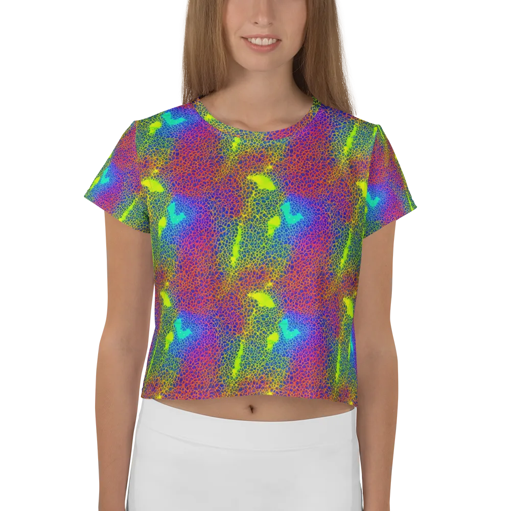 Prismatic Web on Crop Tee — Front