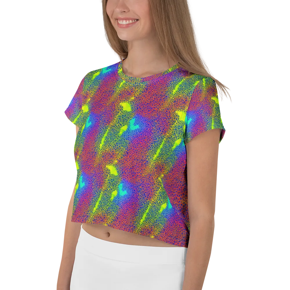 Prismatic Web on Crop Tee — Left