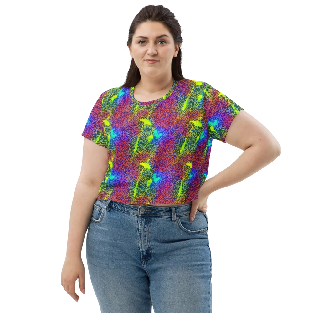 Prismatic Web on Crop Tee — Front
