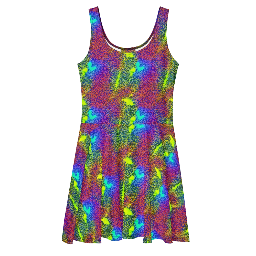 Prismatic Web on Skater Dress — Front