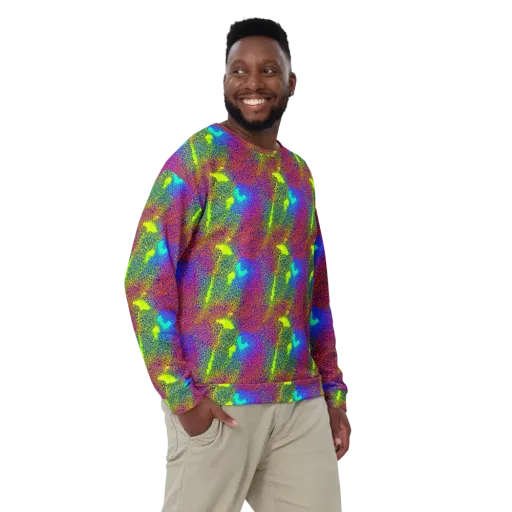 Prismatic Web on a Sweatshirt