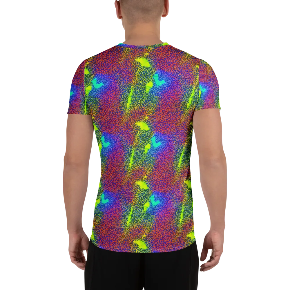 Prismatic Web on Men's Athletic T-Shirt — Back