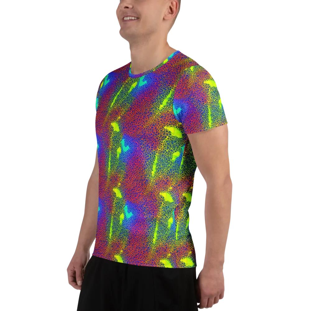Prismatic Web on Men's Athletic T-Shirt — Left