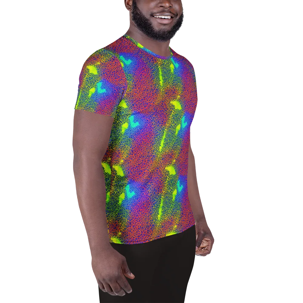 Prismatic Web on Men's Athletic T-Shirt — Right