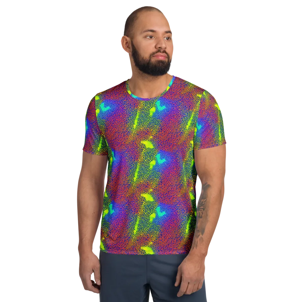 Prismatic Web on Men's Athletic T-Shirt — Front