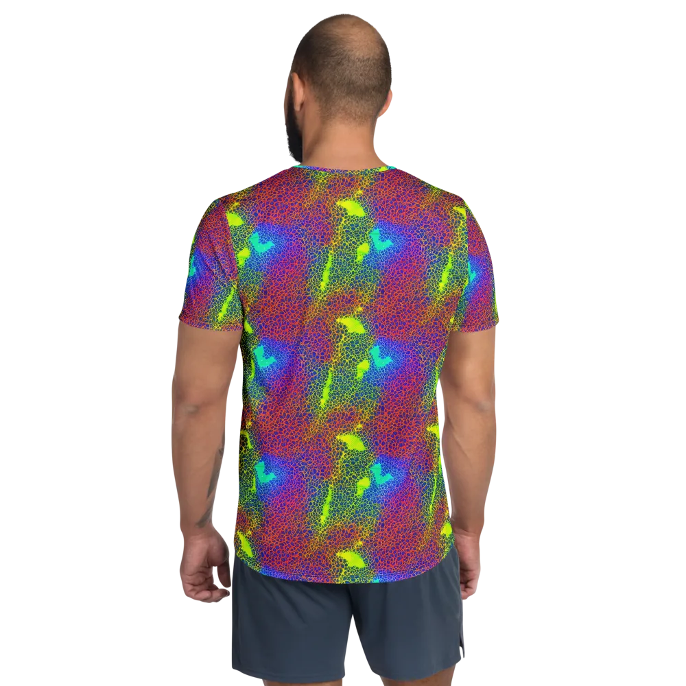 Prismatic Web on Men's Athletic T-Shirt — Back