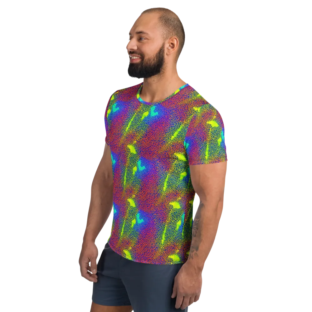 Prismatic Web on Men's Athletic T-Shirt — Left