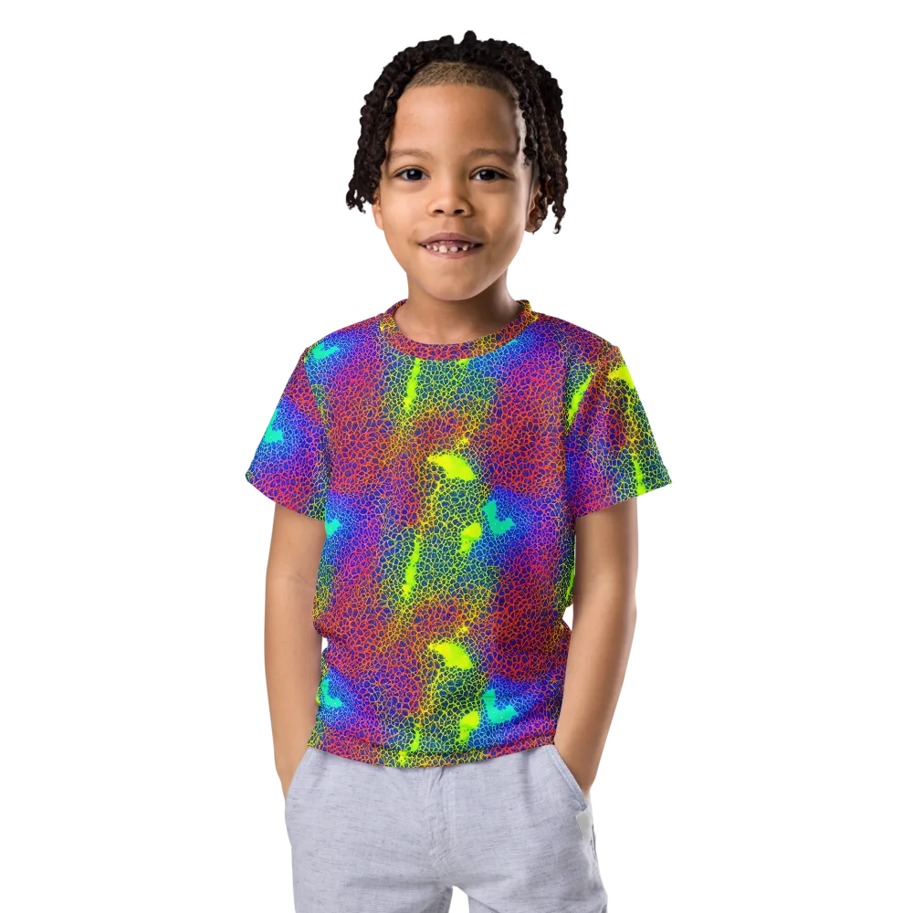 Prismatic Web on Kids Crew Neck T-Shirt — Front