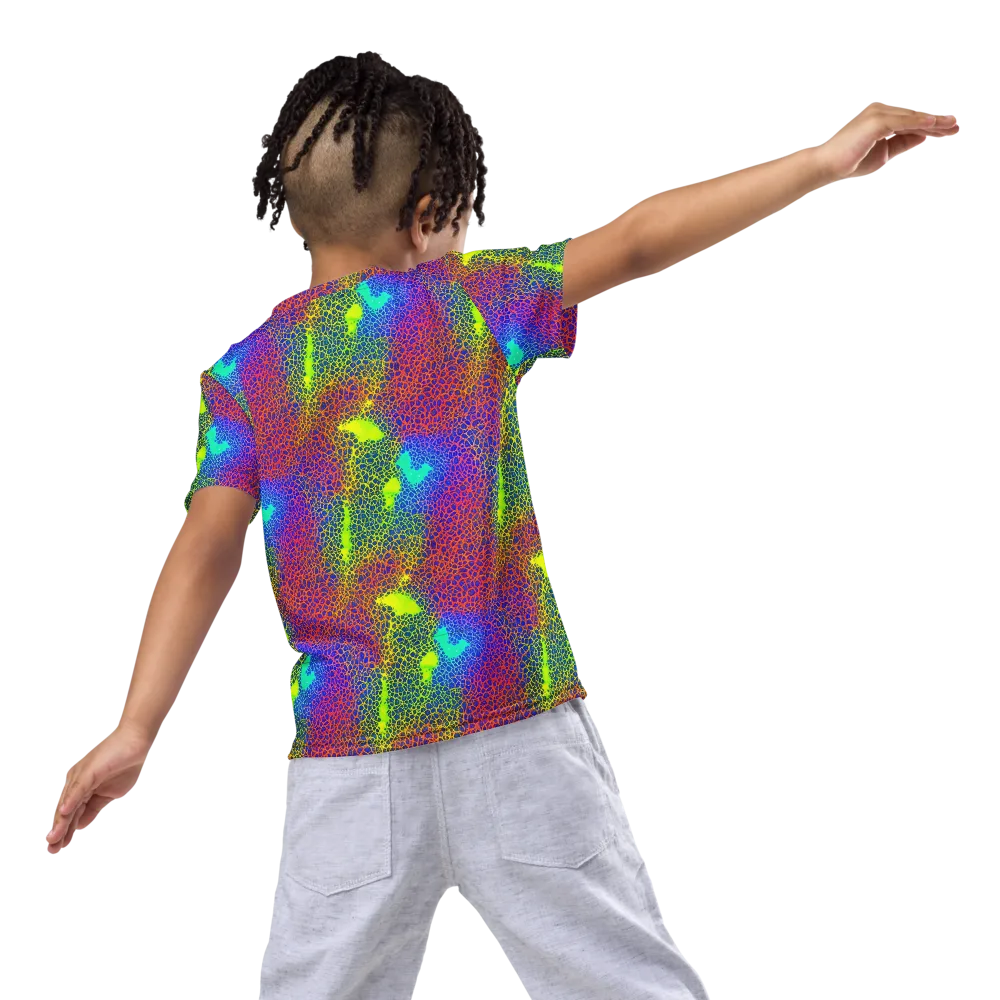 Prismatic Web on Kids Crew Neck T-Shirt — Back