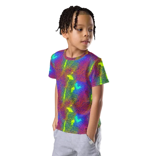 Prismatic Web on a Kids Crew Neck T-Shirt