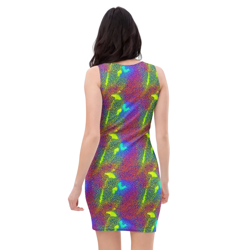 Prismatic Web on Bodycon Dress — Back