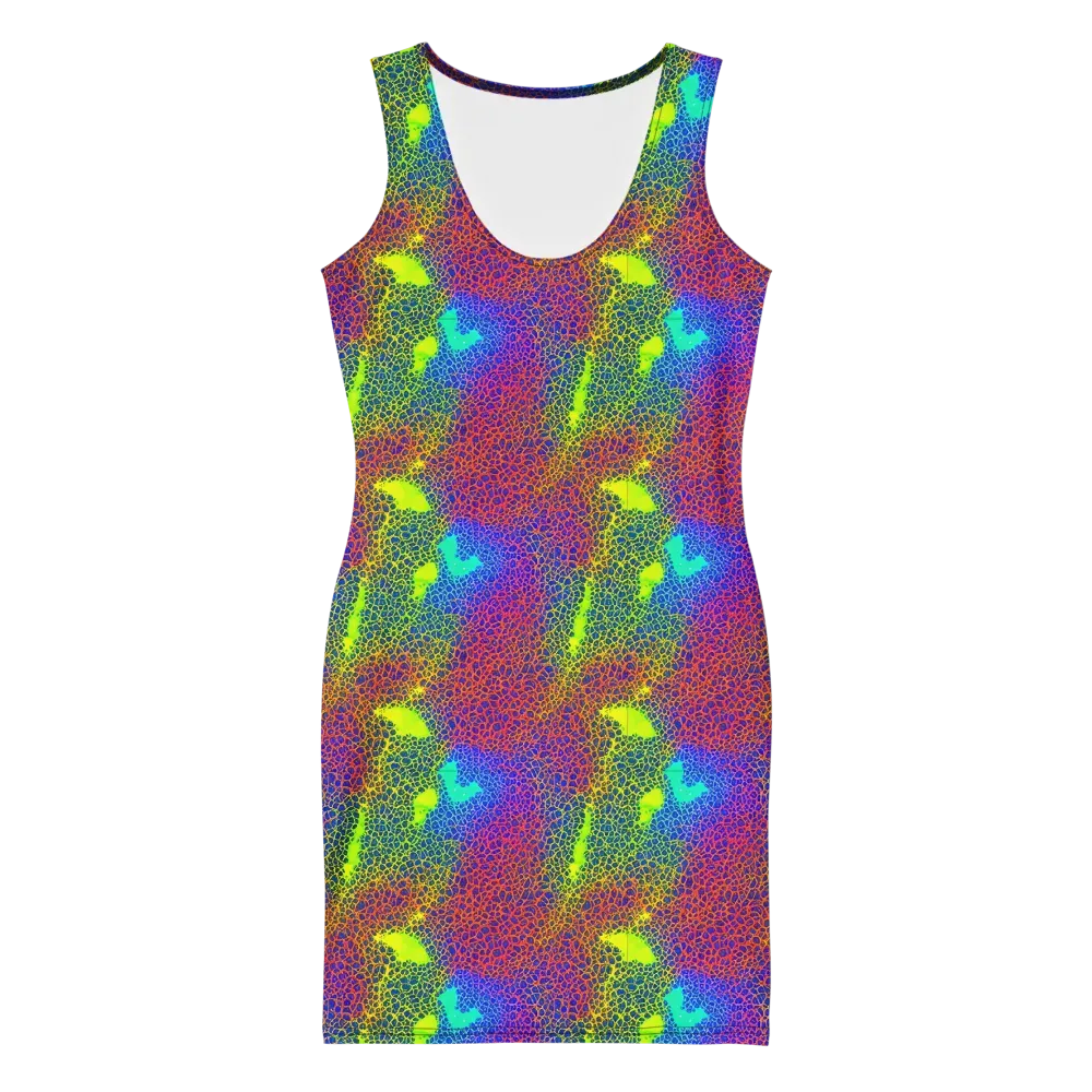 Prismatic Web on Bodycon Dress — Front