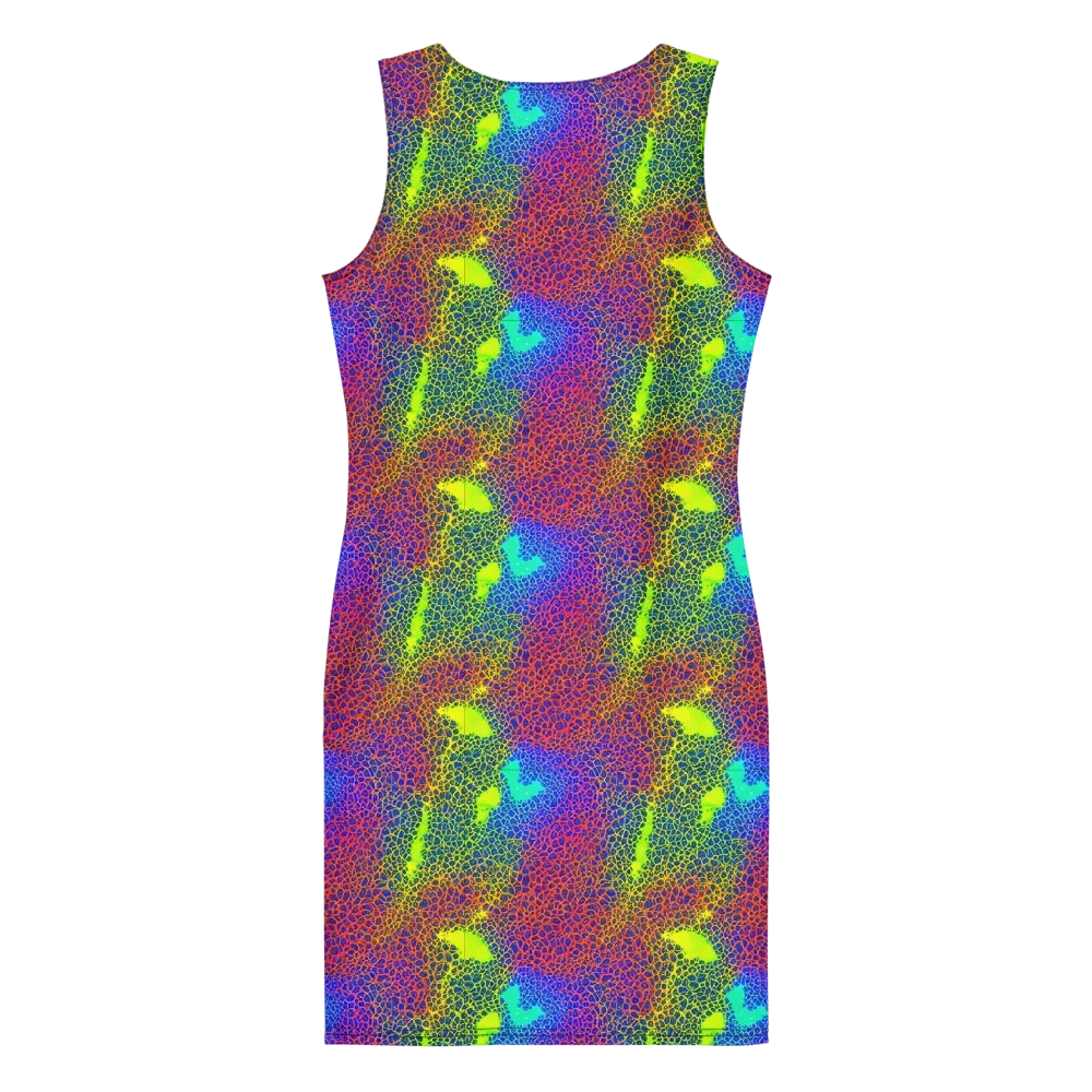 Prismatic Web on Bodycon Dress — Back