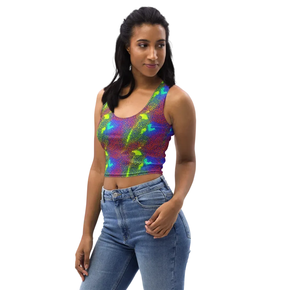 Prismatic Web on Crop Top — Left Front