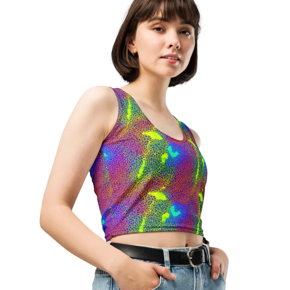 Prismatic Web on Crop Top — Right Front