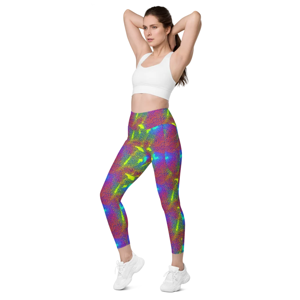 Prismatic Web on Leggings with Pockets — Left Front