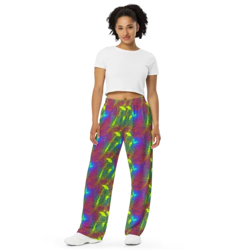 Prismatic Web on a Wide-Leg Pants