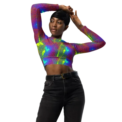 Prismatic Web on a Long Sleeve Crop Top