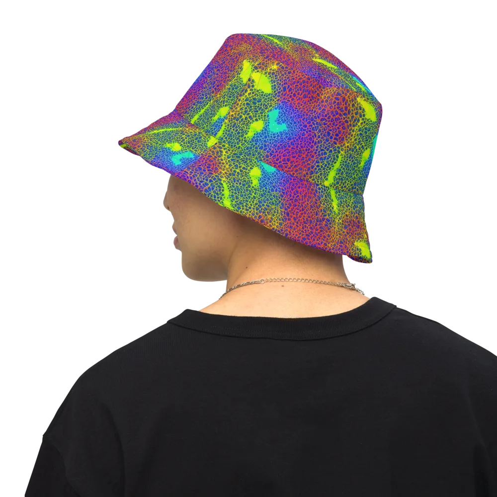 Prismatic Web on Reversible Bucket Hat — Back Inside