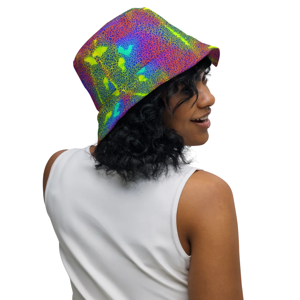Prismatic Web on Reversible Bucket Hat — Right Outside