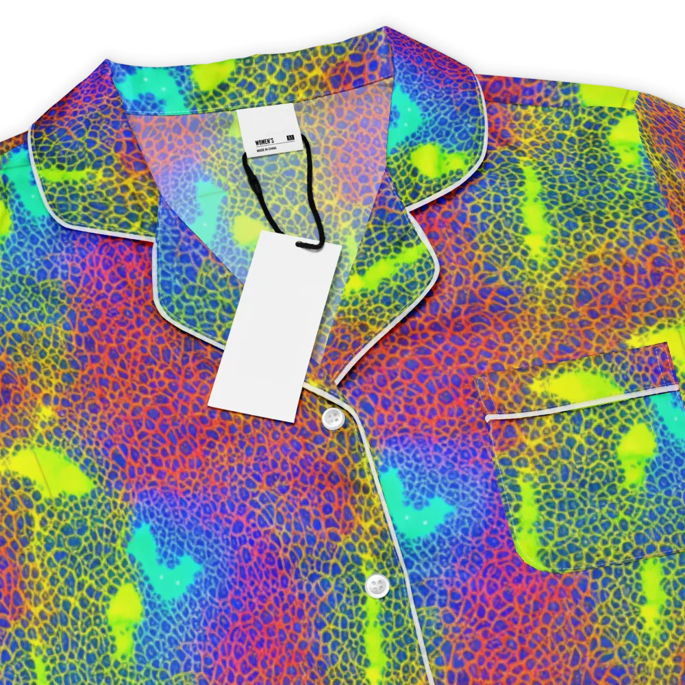 Prismatic Web on Women's Short Sleeve Pajama Top — Product details