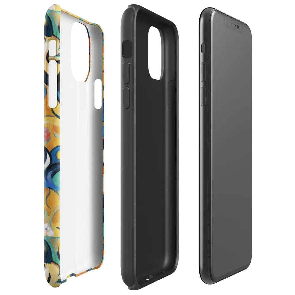 Whimsical Feline Dance on Tough Case for iPhone® — Right