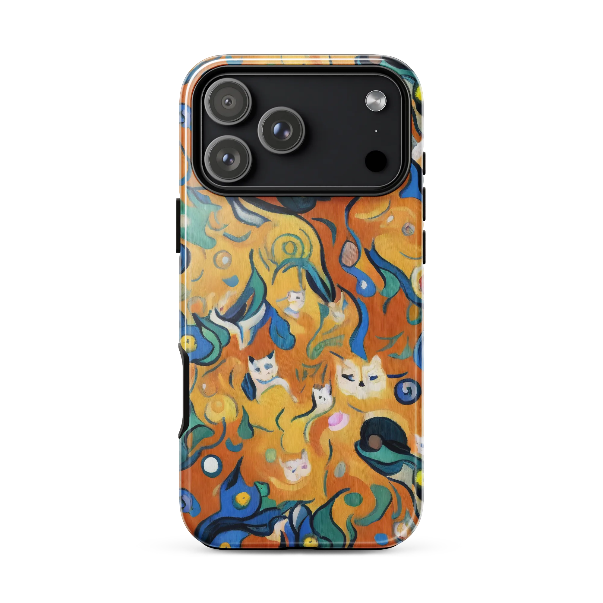 Whimsical Feline Dance on Tough Case for iPhone® — Front
