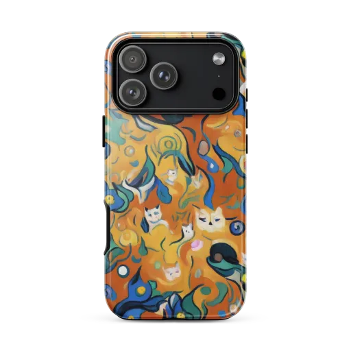 Whimsical Feline Dance on a Tough Case for iPhone®