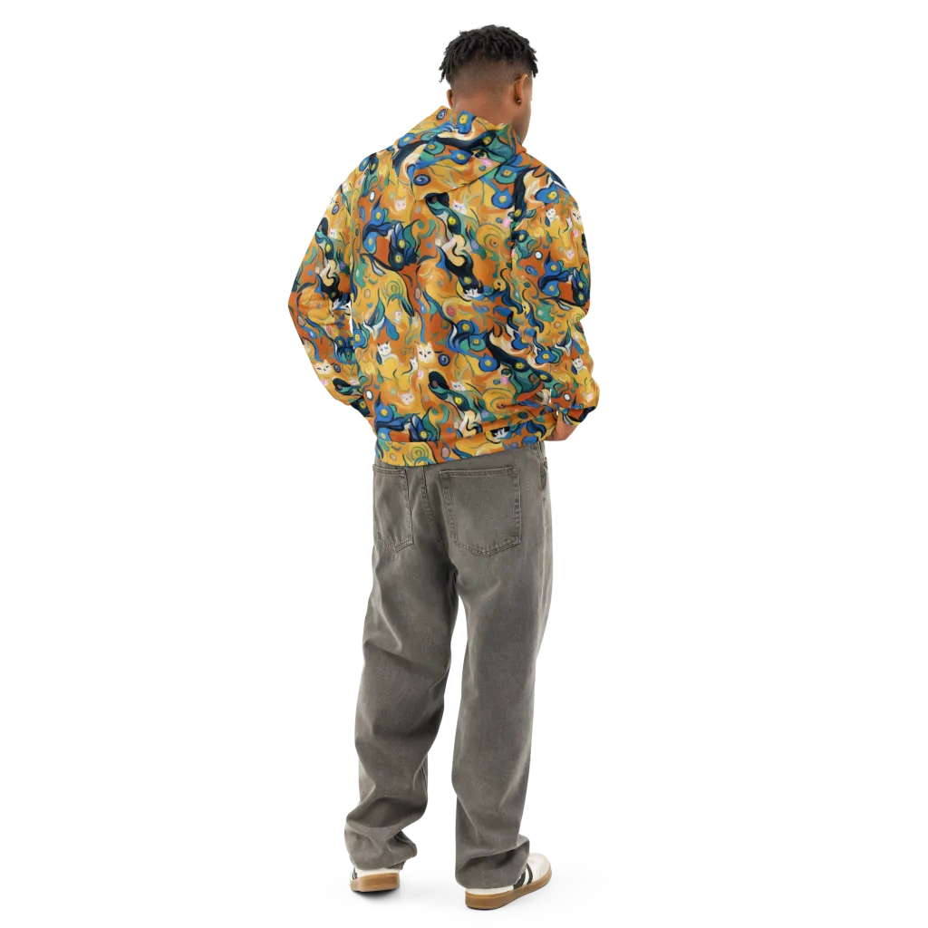 Whimsical Feline Dance on Cotton Hoodie — Back