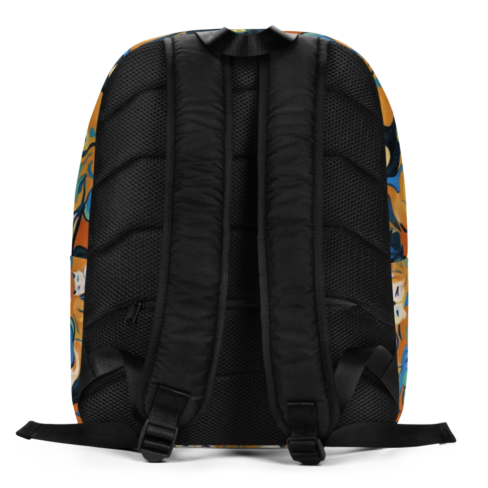 Whimsical Feline Dance on Minimalist Backpack — Back