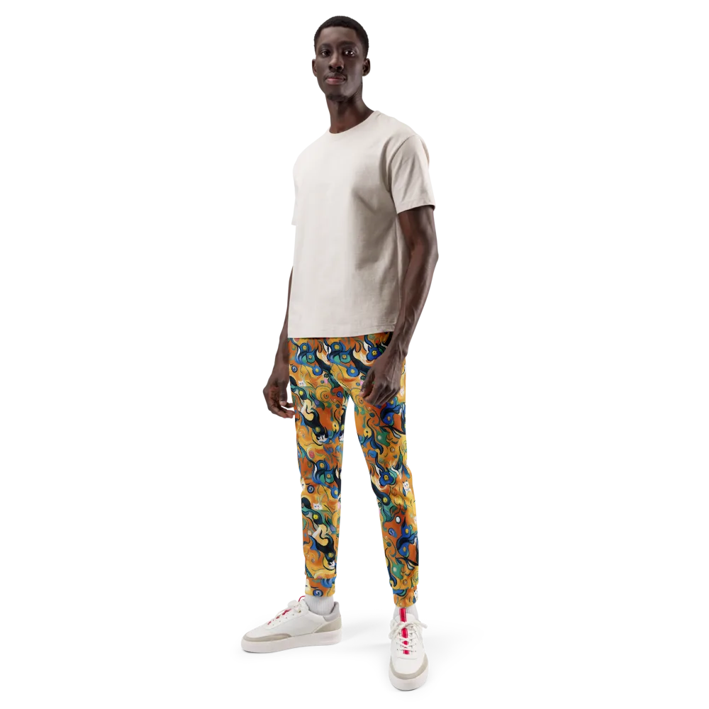 Whimsical Feline Dance on Men's Joggers — Front