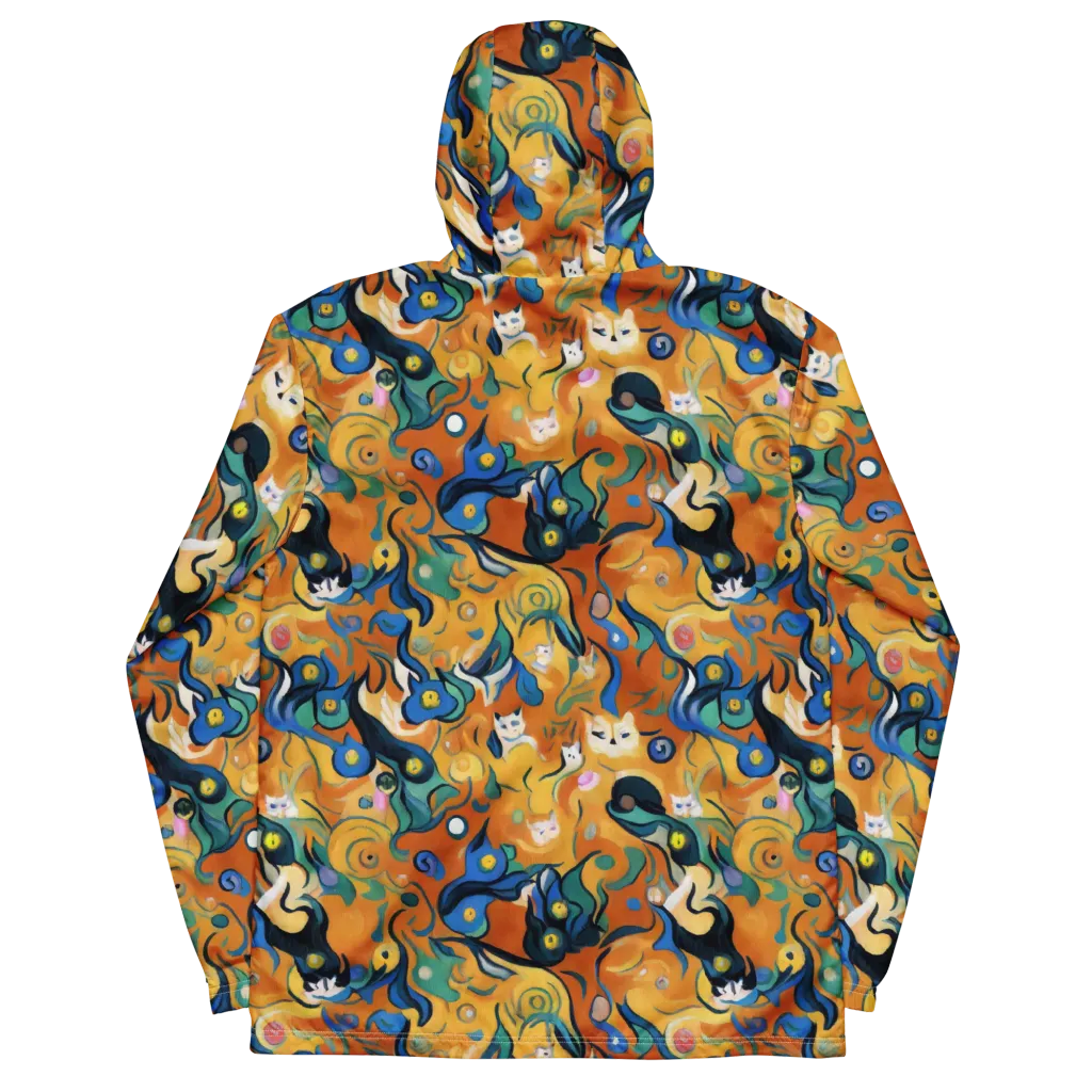 Whimsical Feline Dance on Men's Windbreaker — Back