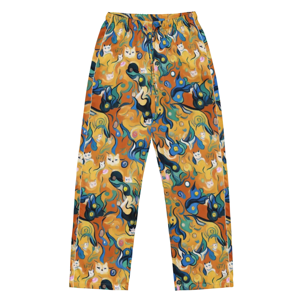 Whimsical Feline Dance on Women's Pajama Pants — Front