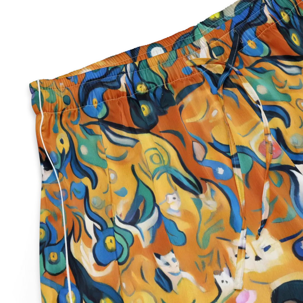 Whimsical Feline Dance on Women's Pajama Shorts — Product details