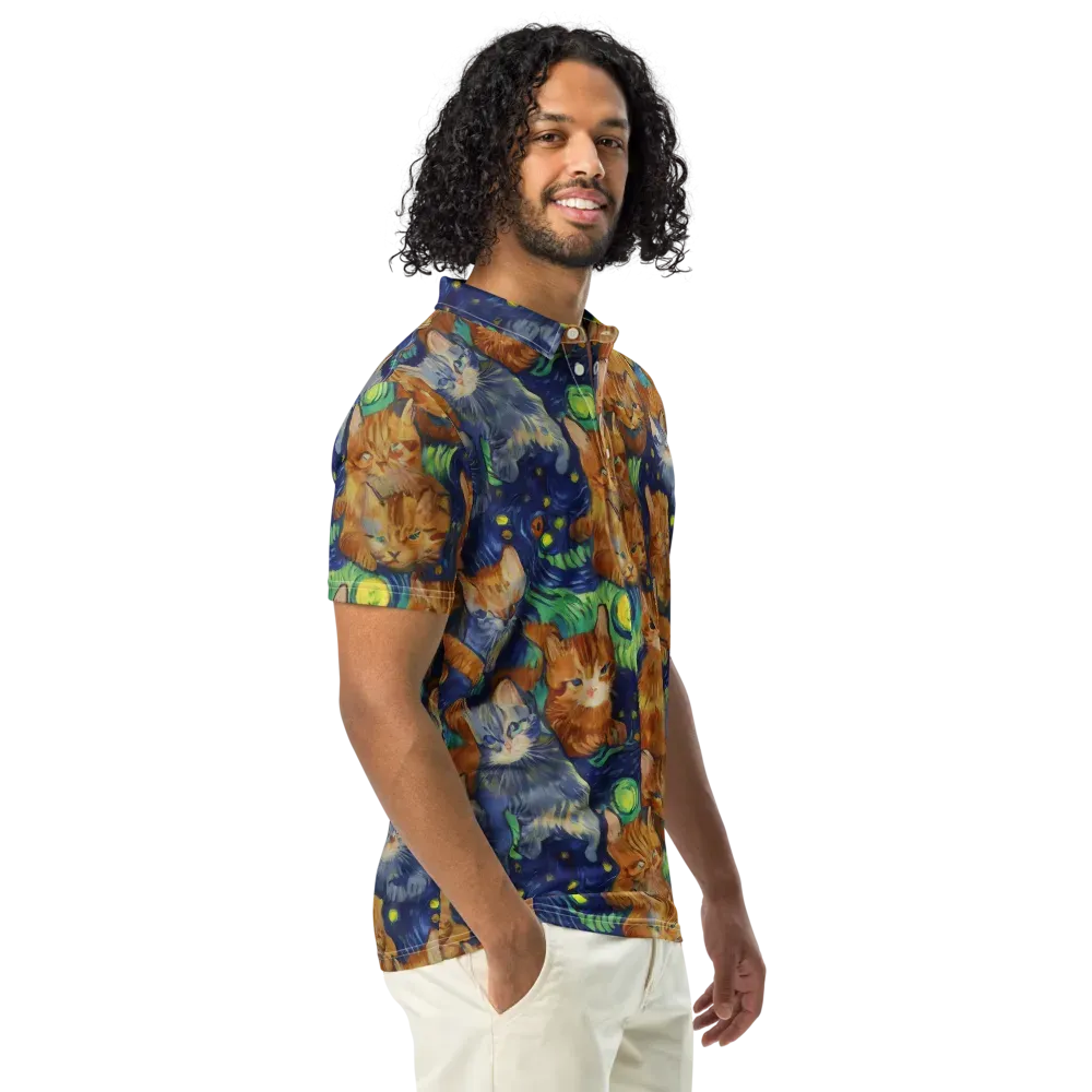 Celestial Claws on Men's Slim Fit Polo Shirt — Right Front