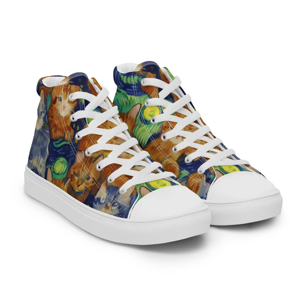 Celestial Claws on Men's High Top Canvas Shoes — Right Front